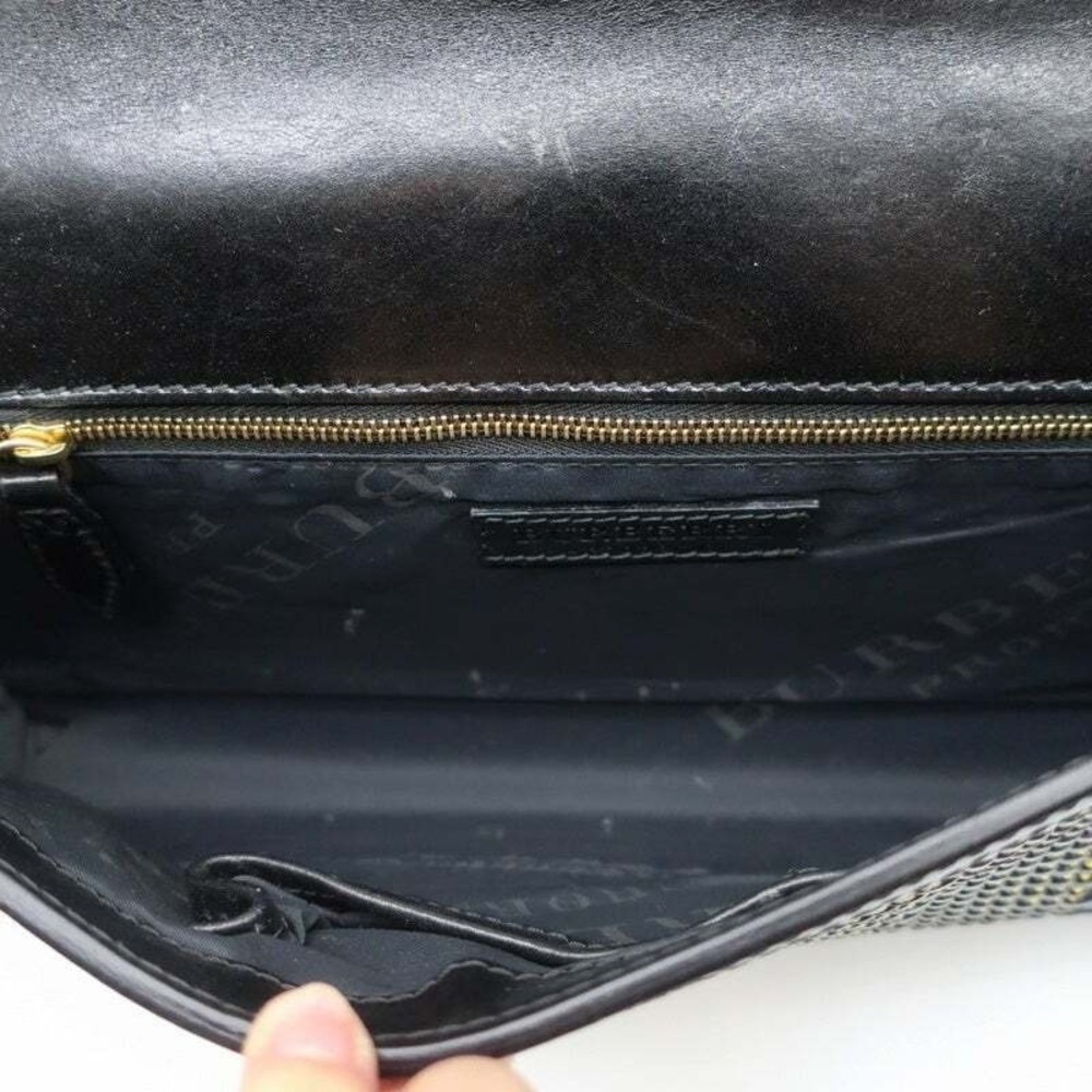 Burberry Prorsum Margot Oversize Buckle Clutch Black/Multi Woven Leather - Picture 10 of 12